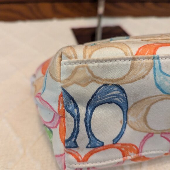 Coach Colorful Scribble Hamptons Weekend Top Handle Pouch Mini Small Baguette - Picture 8 of 10